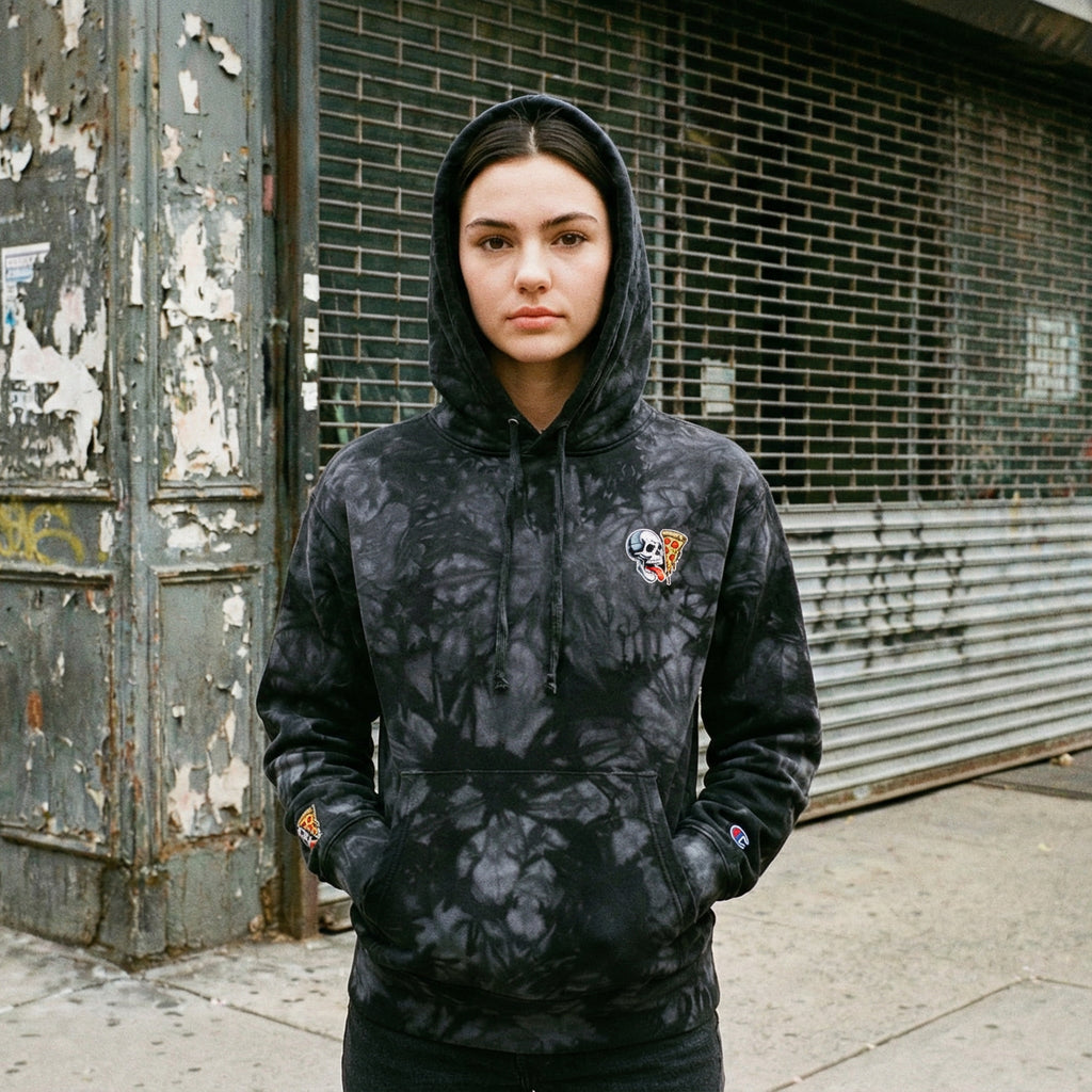 Skull Slice Embroidered Champion Collab Hoodie