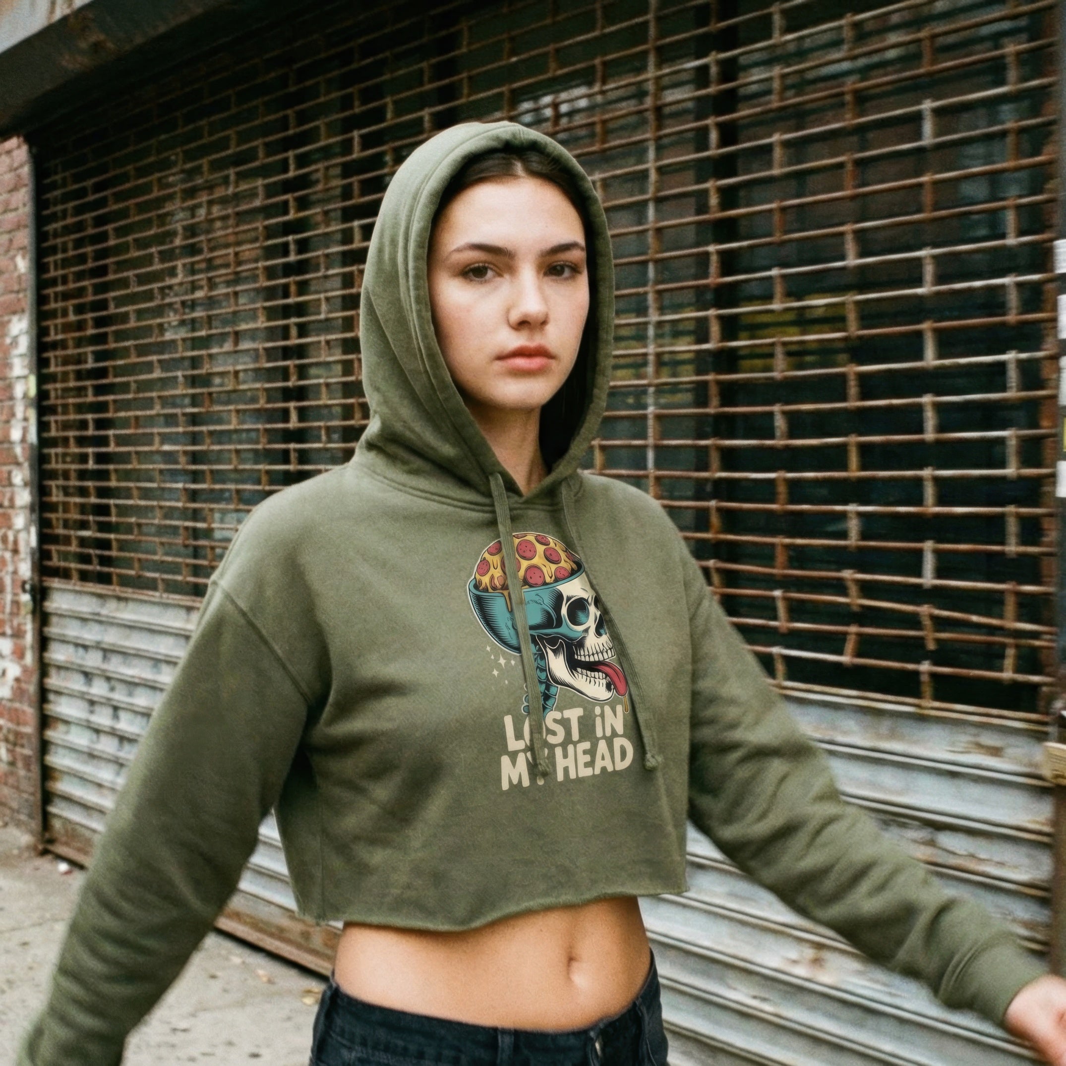 Lost In My Head Women's Cropped Hoodie