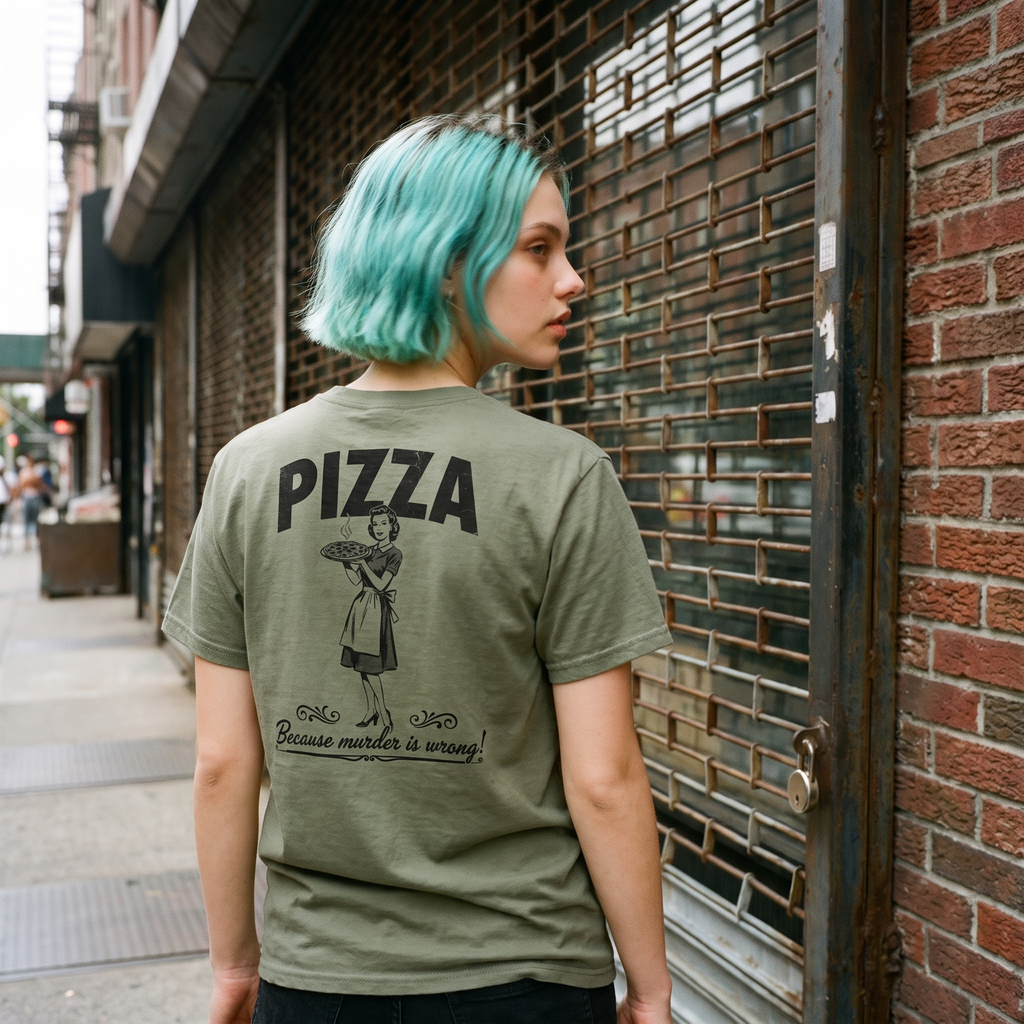 Murder Is Wrong! Back Print Tee