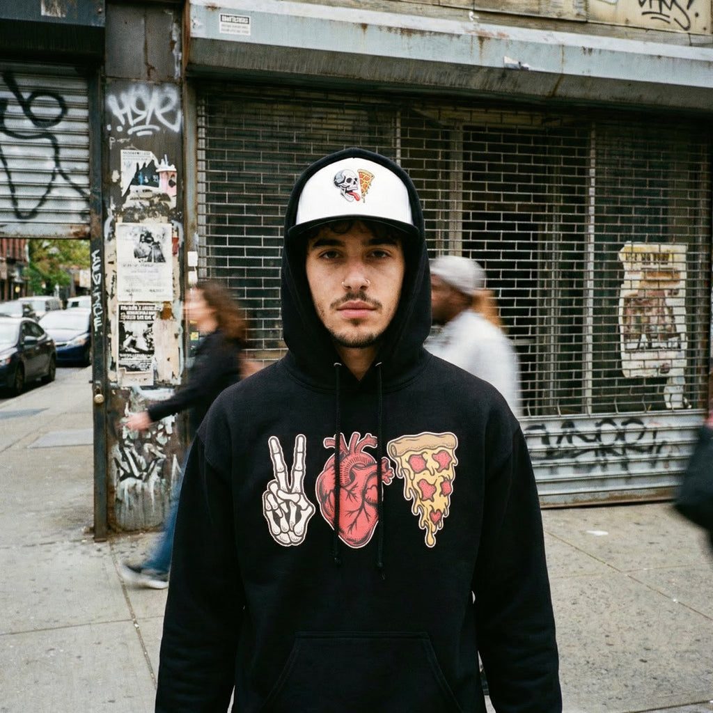 Peace, Love & Pizza Pullover Hoodie