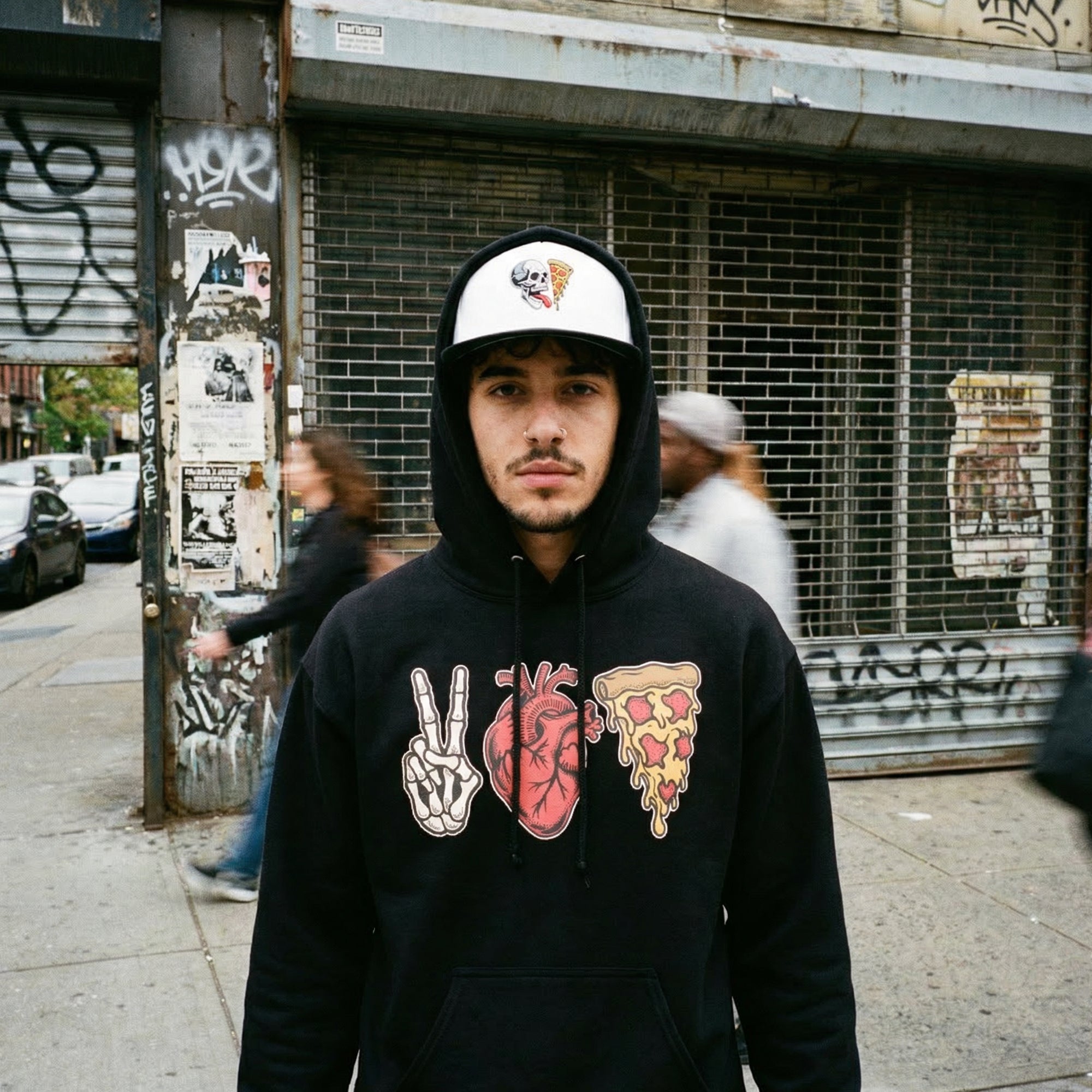 Peace, Love & Pizza Pullover Hoodie