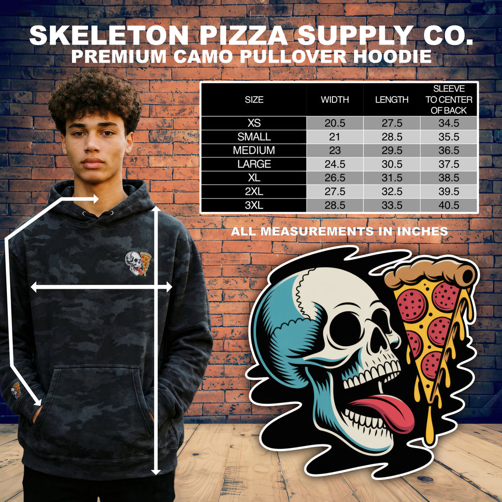 Skull Slice Premium Embroidered Camo Hoodie