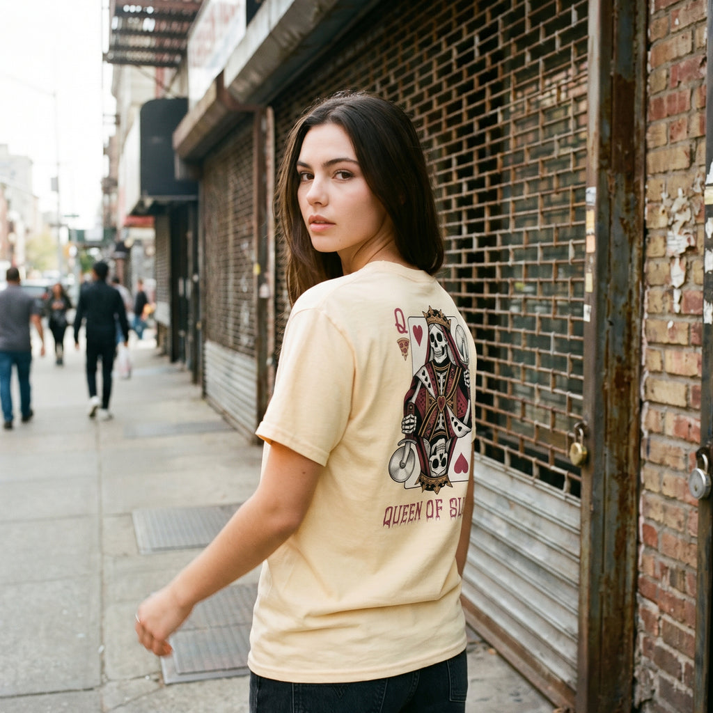 Queen Of Slices Back Print Tee