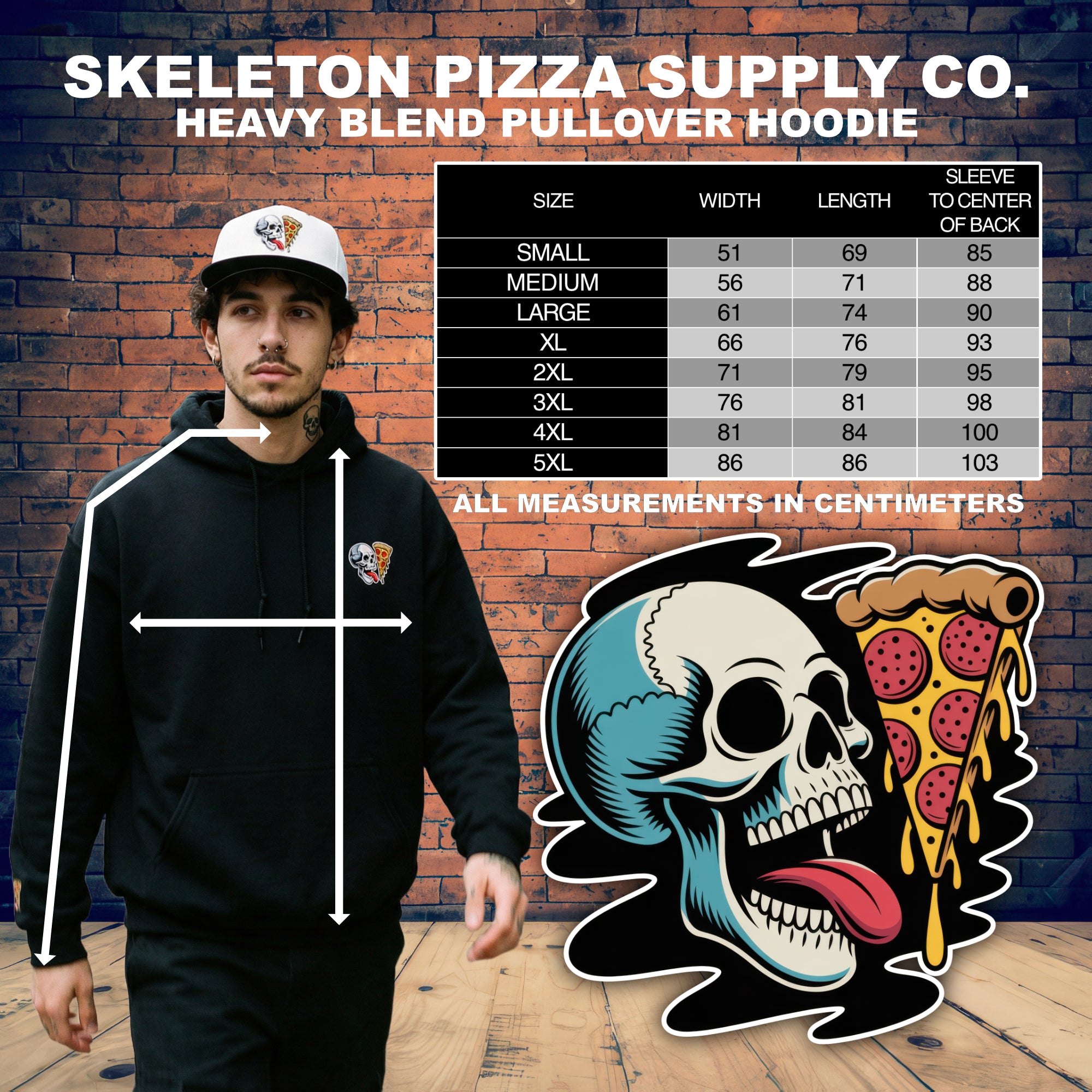 Peace, Love & Pizza Hoodie – Skeleton Pizza Supply Co.