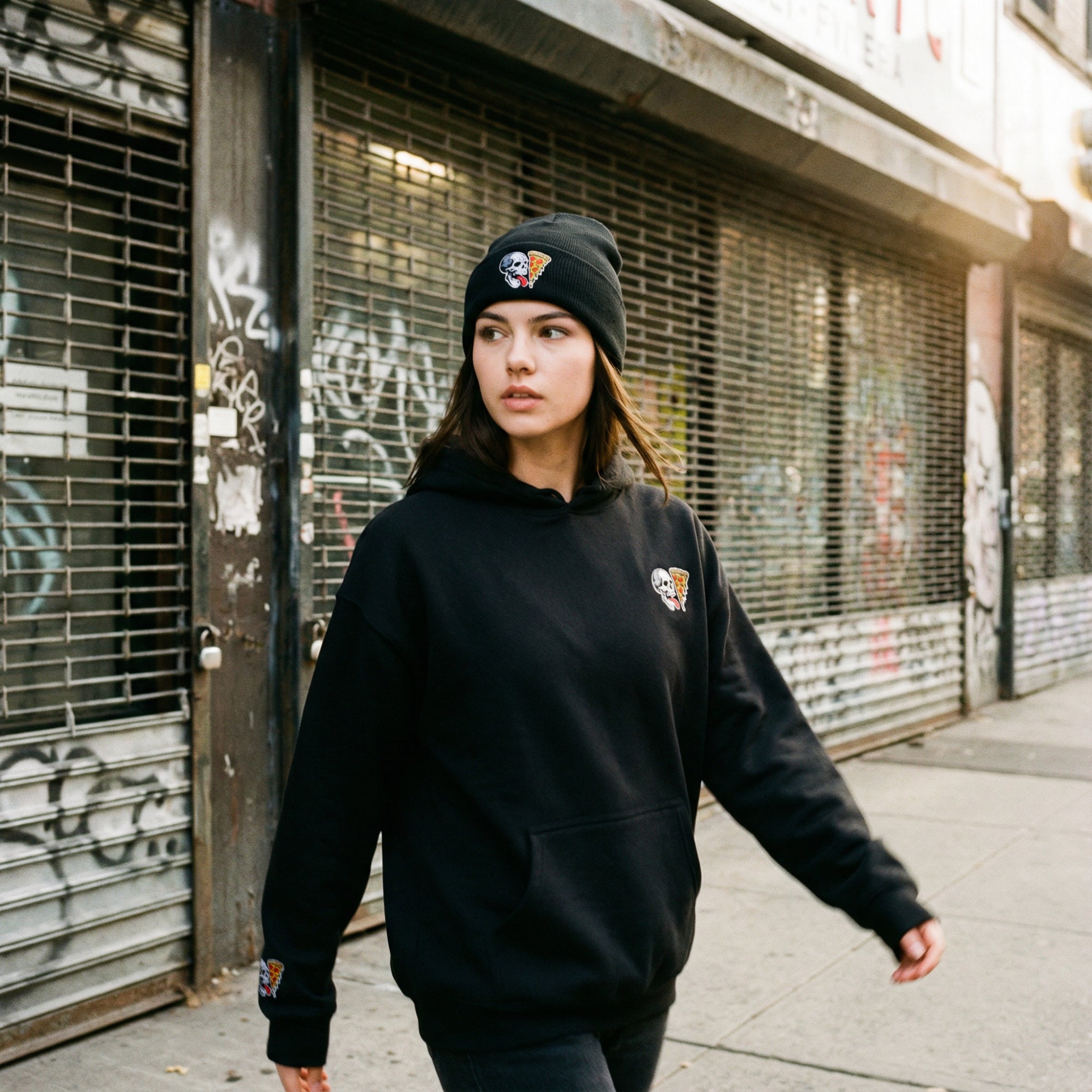 Skull Slice Cuffed Beanie