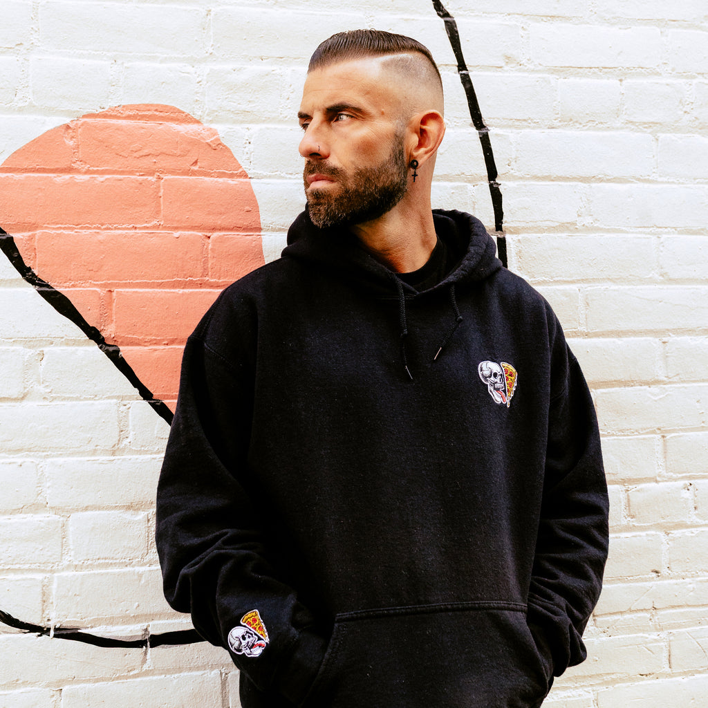 Skull Slice Embroidered Hoodie