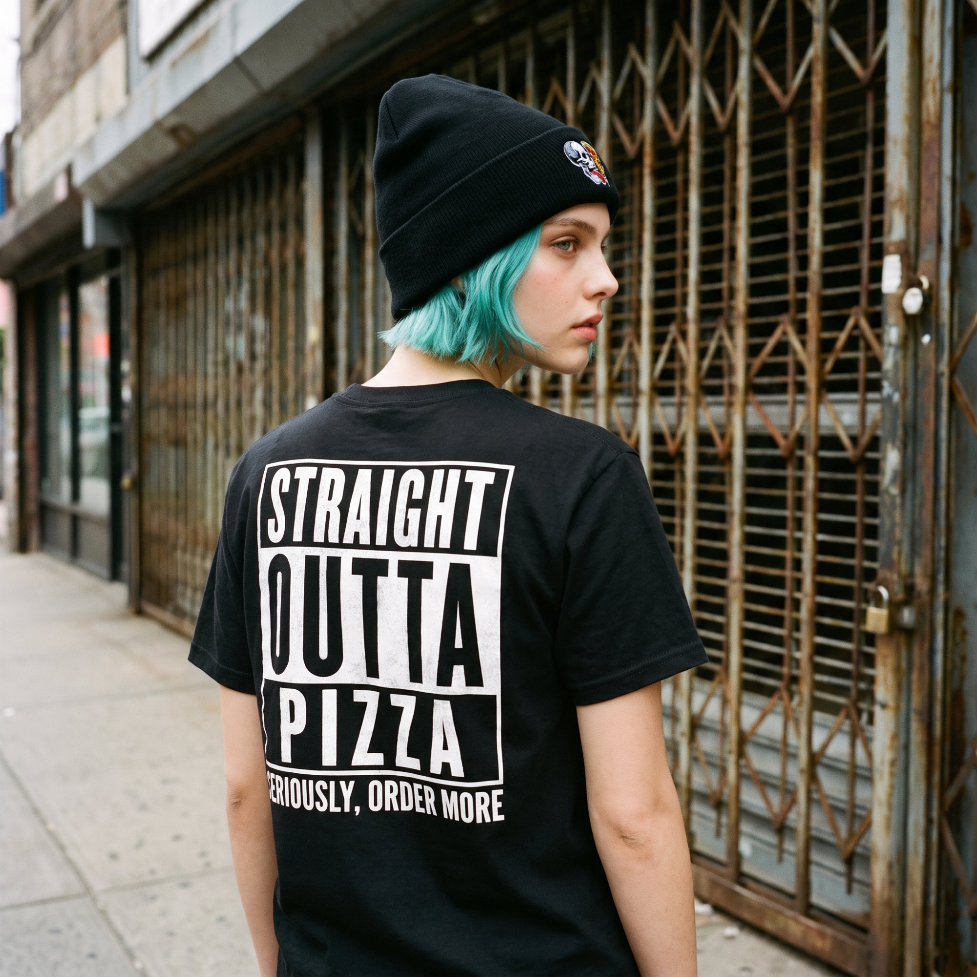 Straight Outta Pizza Back Print Tee