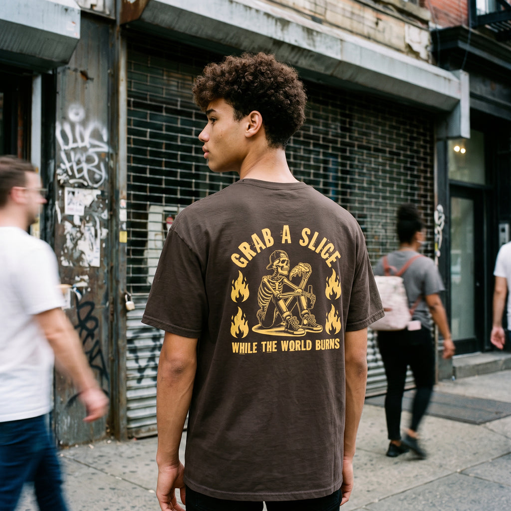 While The World Burns Back Print Tee