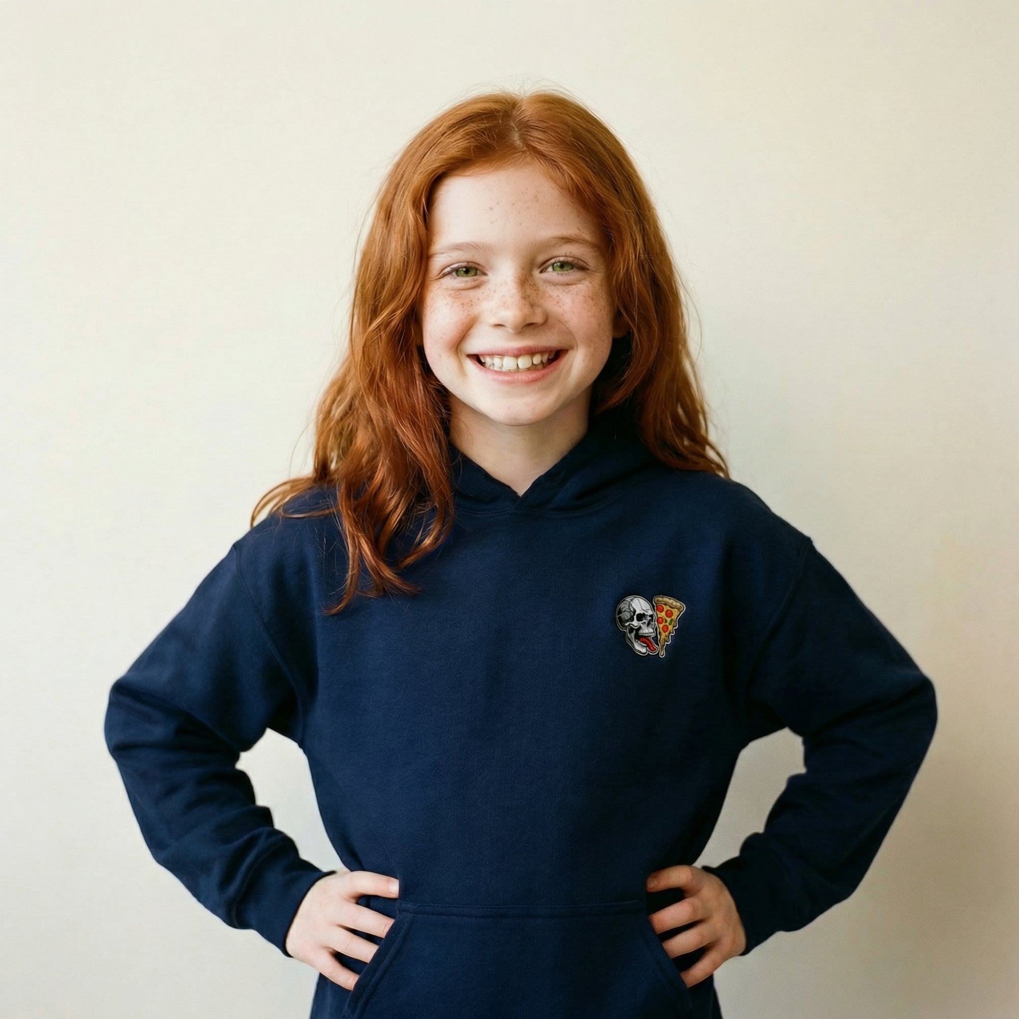 Youth Skull Slice Embroidered Hoodie